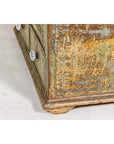 Distressed Green Painted Small Cabinet with Paneled Doors and Two Drawers-16. Asian & Chinese Furniture, Art, Antiques, Vintage Home Décor for sale at FEA Home