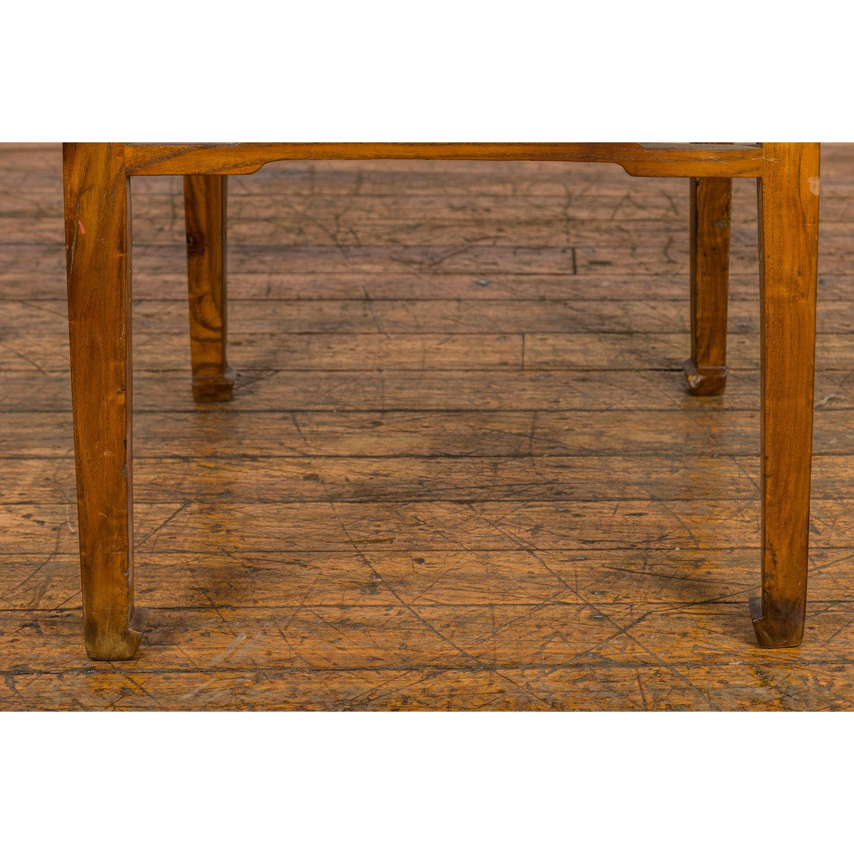 Qing Dynasty Elm Stool or Drinks Table with Horse Hoof Feet and Humpback Apron-4. Asian & Chinese Furniture, Art, Antiques, Vintage Home Décor for sale at FEA Home