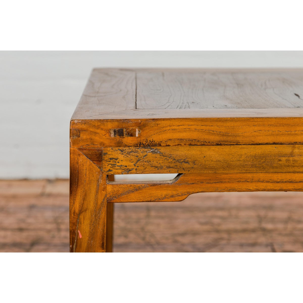 Qing Dynasty Elm Stool or Drinks Table with Horse Hoof Feet and Humpback Apron-5. Asian & Chinese Furniture, Art, Antiques, Vintage Home Décor for sale at FEA Home