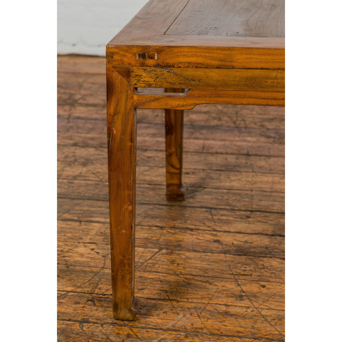Qing Dynasty Elm Stool or Drinks Table with Horse Hoof Feet and Humpback Apron-7. Asian & Chinese Furniture, Art, Antiques, Vintage Home Décor for sale at FEA Home