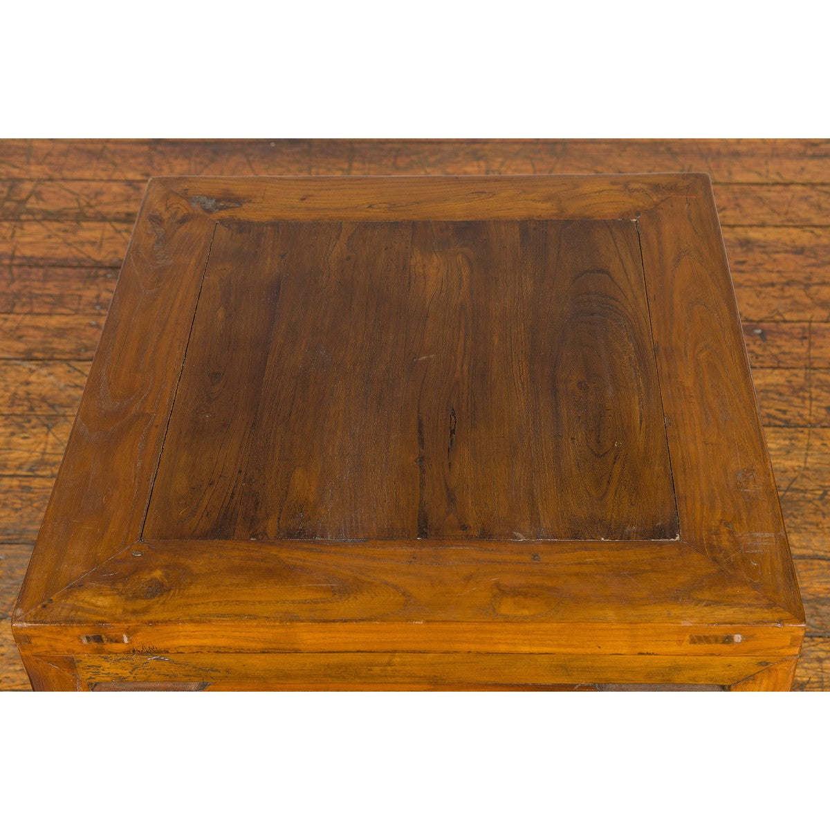Qing Dynasty Elm Stool or Drinks Table with Horse Hoof Feet and Humpback Apron-9. Asian & Chinese Furniture, Art, Antiques, Vintage Home Décor for sale at FEA Home