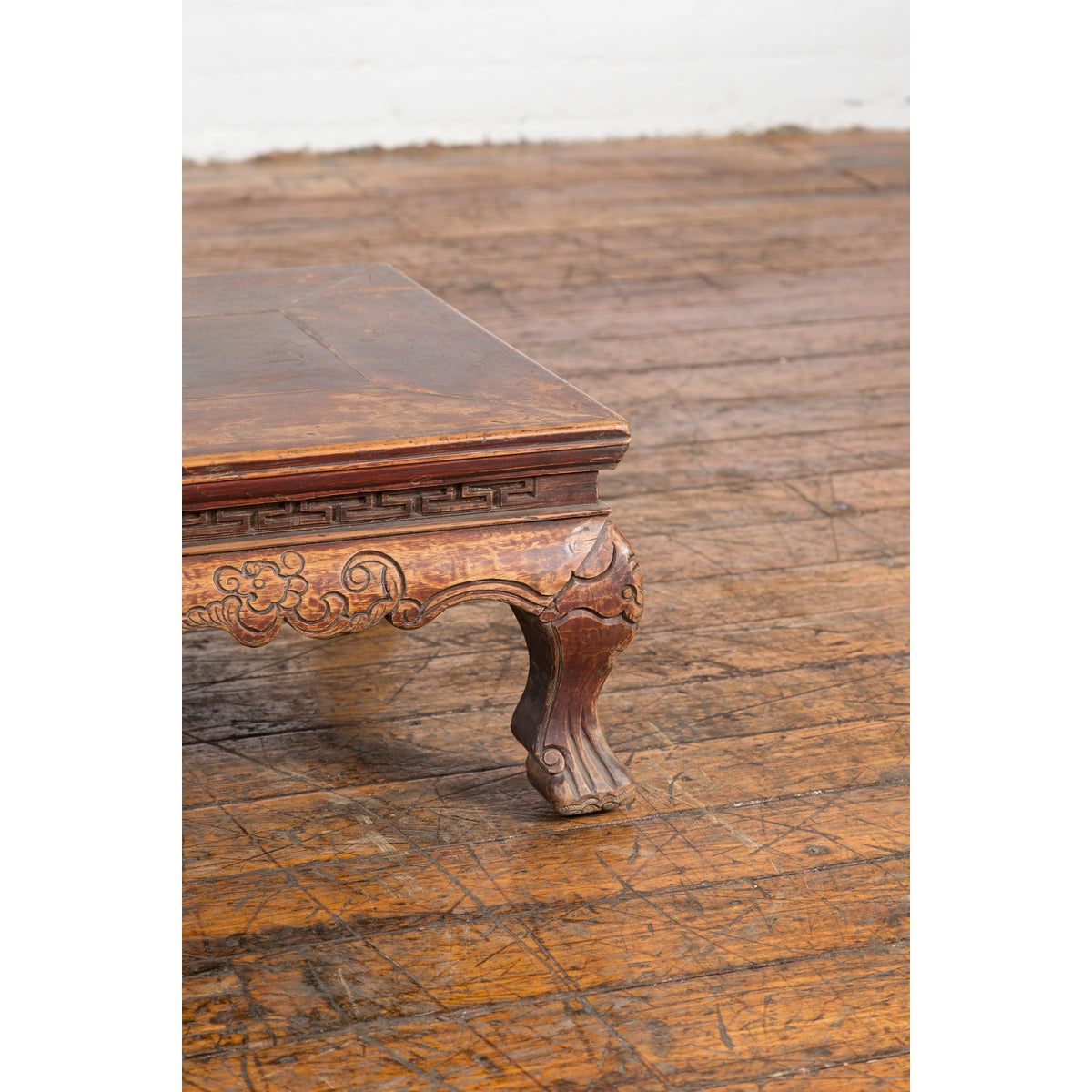 Qing Dynasty Period Low Kang Table with Carved Bats and Cabriole Legs-10. Asian & Chinese Furniture, Art, Antiques, Vintage Home Décor for sale at FEA Home