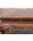 Qing Dynasty Period Low Kang Table with Carved Bats and Cabriole Legs-11. Asian & Chinese Furniture, Art, Antiques, Vintage Home Décor for sale at FEA Home