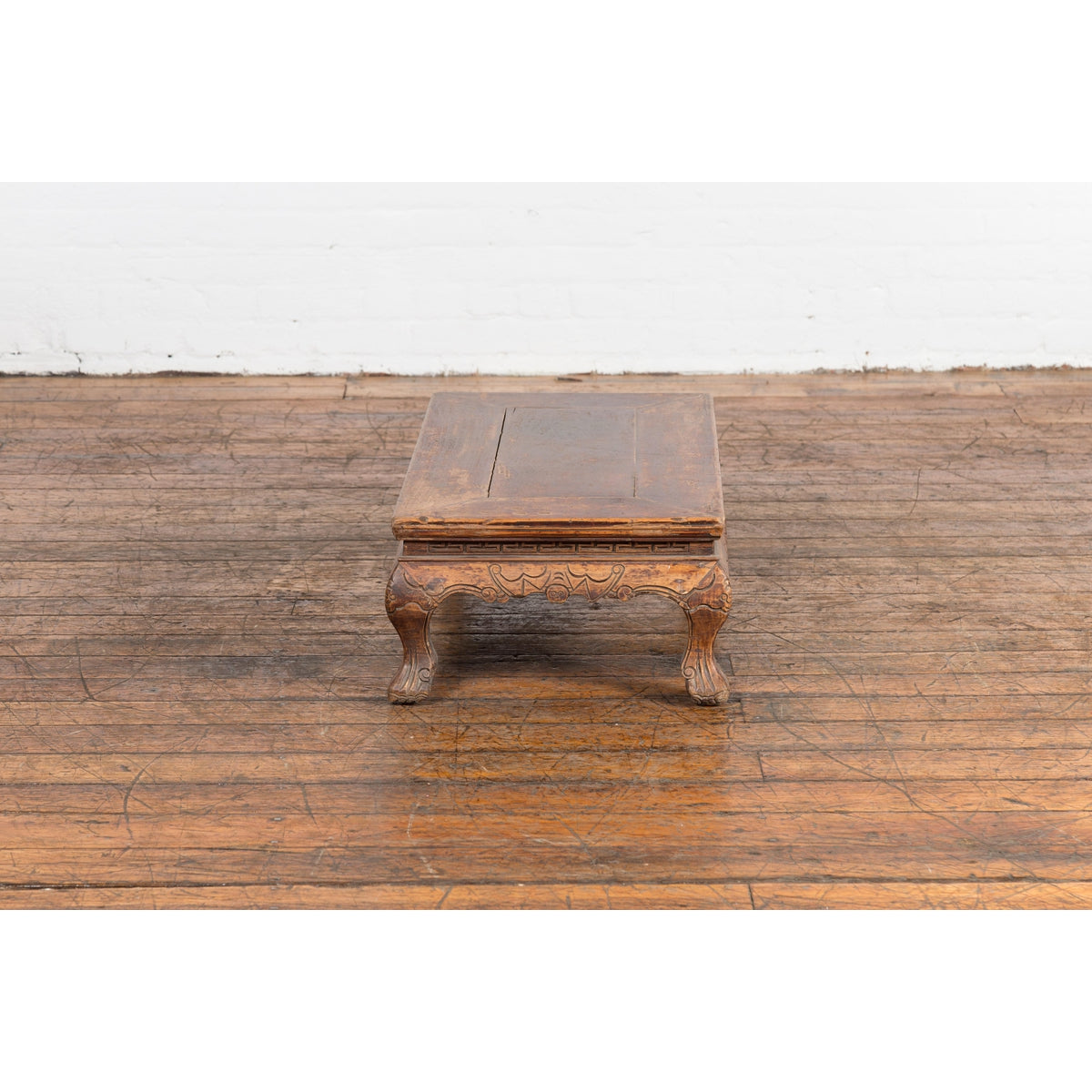 Qing Dynasty Period Low Kang Table with Carved Bats and Cabriole Legs-13. Asian & Chinese Furniture, Art, Antiques, Vintage Home Décor for sale at FEA Home