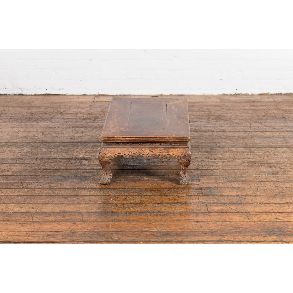 Qing Dynasty Period Low Kang Table with Carved Bats and Cabriole Legs-15. Asian & Chinese Furniture, Art, Antiques, Vintage Home Décor for sale at FEA Home