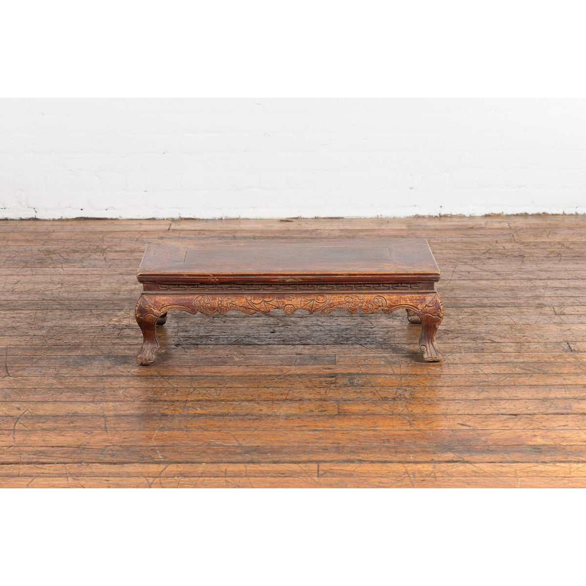 Qing Dynasty Period Low Kang Table with Carved Bats and Cabriole Legs-5. Asian & Chinese Furniture, Art, Antiques, Vintage Home Décor for sale at FEA Home