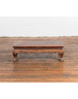 Qing Dynasty Period Low Kang Table with Carved Bats and Cabriole Legs-5. Asian & Chinese Furniture, Art, Antiques, Vintage Home Décor for sale at FEA Home