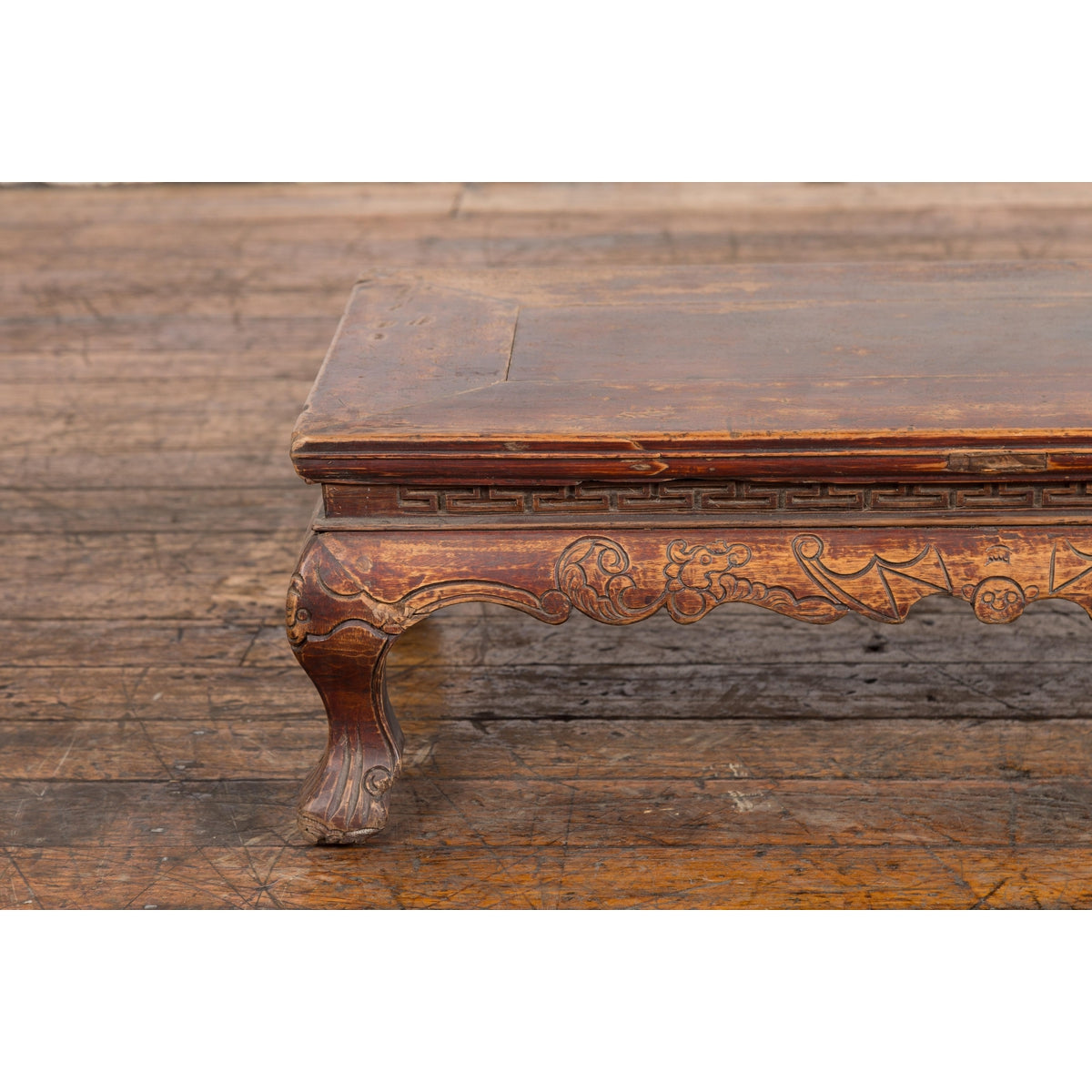 Qing Dynasty Period Low Kang Table with Carved Bats and Cabriole Legs-6. Asian & Chinese Furniture, Art, Antiques, Vintage Home Décor for sale at FEA Home