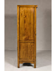 Large Elmwood 19th Cabinet with Carved Apron and Round Brass Medallion-15. Asian & Chinese Furniture, Art, Antiques, Vintage Home Décor for sale at FEA Home