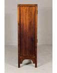 Large Brown Lacquer Elmwood Cabinet with Carved Skirt and Brass Hardware-14. Asian & Chinese Furniture, Art, Antiques, Vintage Home Décor for sale at FEA Home