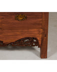 Large Brown Lacquer Elmwood Cabinet with Carved Skirt and Brass Hardware-6. Asian & Chinese Furniture, Art, Antiques, Vintage Home Décor for sale at FEA Home