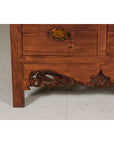 Large Brown Lacquer Elmwood Cabinet with Carved Skirt and Brass Hardware-7. Asian & Chinese Furniture, Art, Antiques, Vintage Home Décor for sale at FEA Home