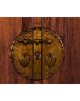 Large Brown Lacquer Elmwood Cabinet with Carved Skirt and Brass Hardware-8. Asian & Chinese Furniture, Art, Antiques, Vintage Home Décor for sale at FEA Home