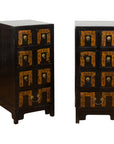 Pair of Chinese Qing Dynasty Black Lacquer Apothecary Cabinets with Calligraphy-1. Asian & Chinese Furniture, Art, Antiques, Vintage Home Décor for sale at FEA Home