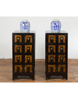 Pair of Chinese Qing Dynasty Black Lacquer Apothecary Cabinets with Calligraphy-2. Asian & Chinese Furniture, Art, Antiques, Vintage Home Décor for sale at FEA Home