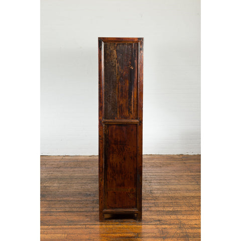 Chinese Qing Dynasty Period 19th Century Bookcase with Red and Brown Lacquer-YN1395-17. Asian & Chinese Furniture, Art, Antiques, Vintage Home Décor for sale at FEA Home