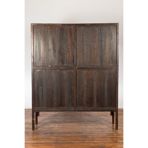 Chinese Qing Dynasty 19th Century Bookcase with Four Shelves and Dark Patina-YN1396-13. Asian & Chinese Furniture, Art, Antiques, Vintage Home Décor for sale at FEA Home