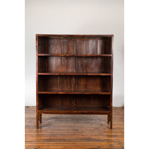 Chinese Qing Dynasty 19th Century Bookcase with Four Shelves and Dark Patina-YN1396-3. Asian & Chinese Furniture, Art, Antiques, Vintage Home Décor for sale at FEA Home