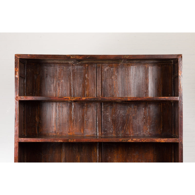 Chinese Qing Dynasty 19th Century Bookcase with Four Shelves and Dark Patina-YN1396-7. Asian & Chinese Furniture, Art, Antiques, Vintage Home Décor for sale at FEA Home