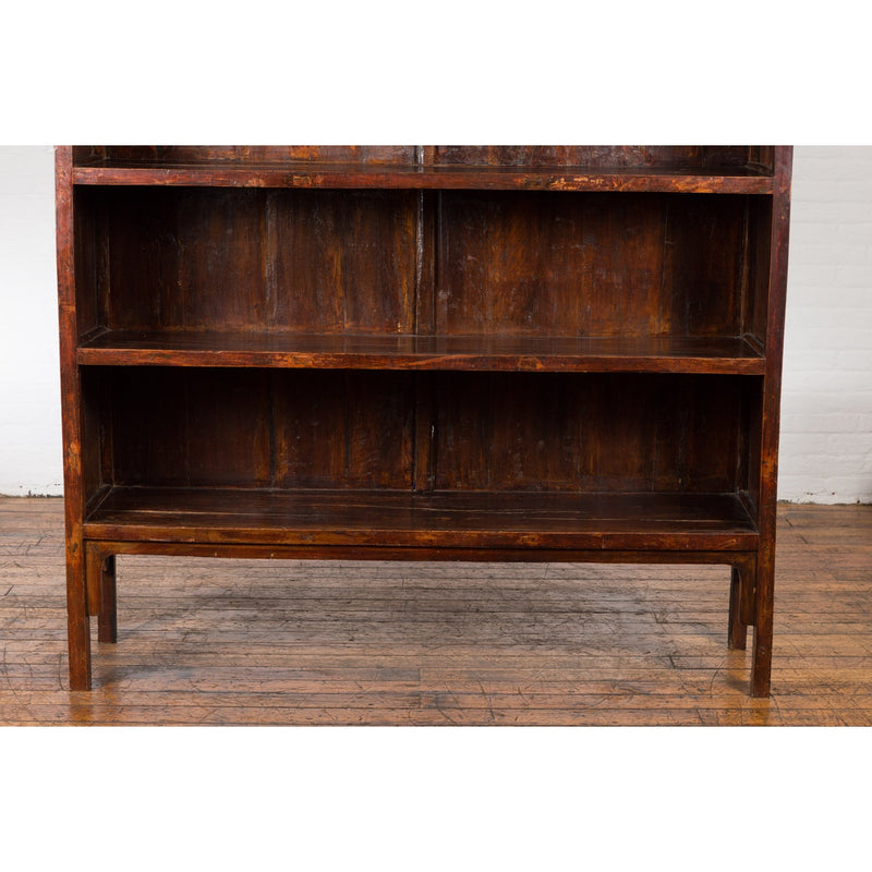 Chinese Qing Dynasty 19th Century Bookcase with Four Shelves and Dark Patina-YN1396-9. Asian & Chinese Furniture, Art, Antiques, Vintage Home Décor for sale at FEA Home