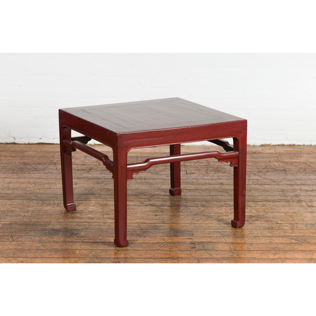 Chinese Late Qing Dynasty Period Red Lacquered Low Table with Horsehoof Feet-10. Asian & Chinese Furniture, Art, Antiques, Vintage Home Décor for sale at FEA Home