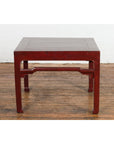 Chinese Late Qing Dynasty Period Red Lacquered Low Table with Horsehoof Feet-11. Asian & Chinese Furniture, Art, Antiques, Vintage Home Décor for sale at FEA Home