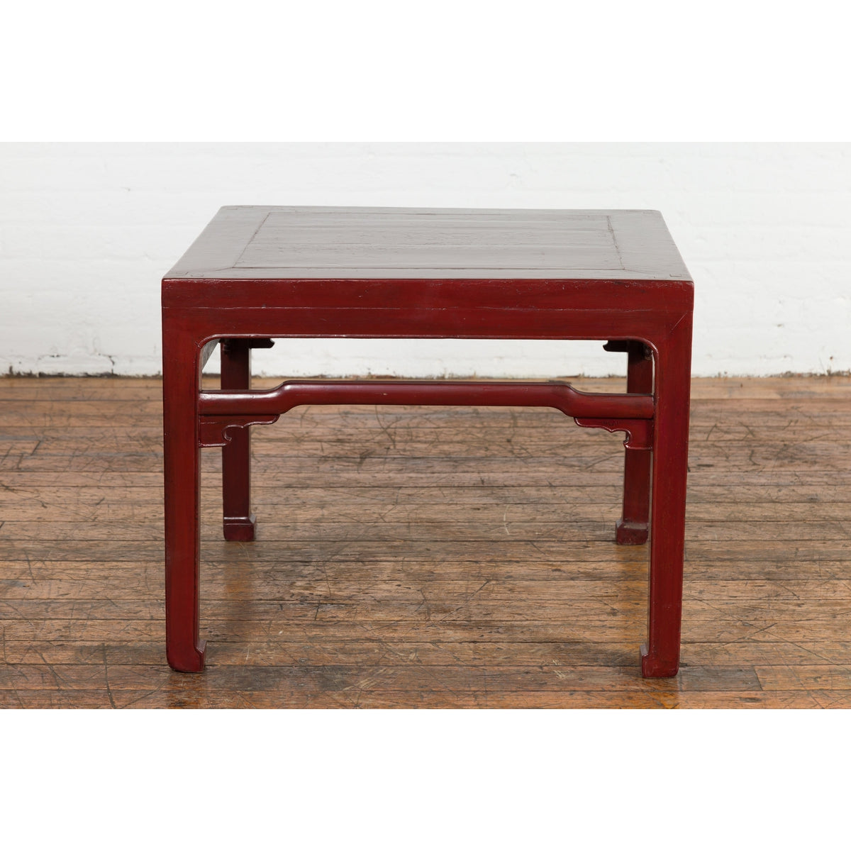 Chinese Late Qing Dynasty Period Red Lacquered Low Table with Horsehoof Feet-13. Asian & Chinese Furniture, Art, Antiques, Vintage Home Décor for sale at FEA Home