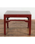 Chinese Late Qing Dynasty Period Red Lacquered Low Table with Horsehoof Feet-13. Asian & Chinese Furniture, Art, Antiques, Vintage Home Décor for sale at FEA Home