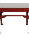 Chinese Late Qing Dynasty Period Red Lacquered Low Table with Horsehoof Feet-1. Asian & Chinese Furniture, Art, Antiques, Vintage Home Décor for sale at FEA Home