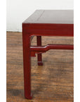 Chinese Late Qing Dynasty Period Red Lacquered Low Table with Horsehoof Feet-6. Asian & Chinese Furniture, Art, Antiques, Vintage Home Décor for sale at FEA Home