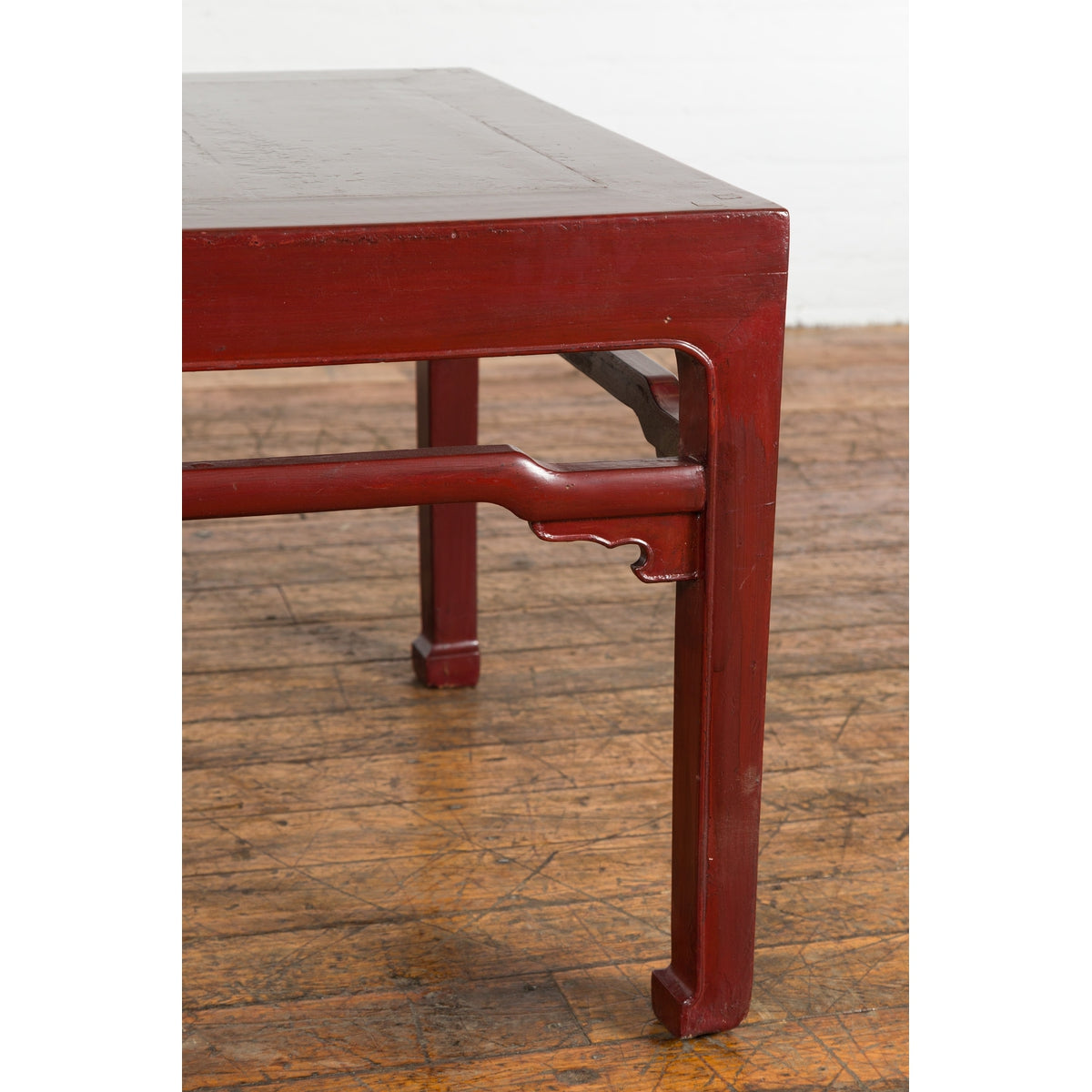 Chinese Late Qing Dynasty Period Red Lacquered Low Table with Horsehoof Feet-7. Asian & Chinese Furniture, Art, Antiques, Vintage Home Décor for sale at FEA Home