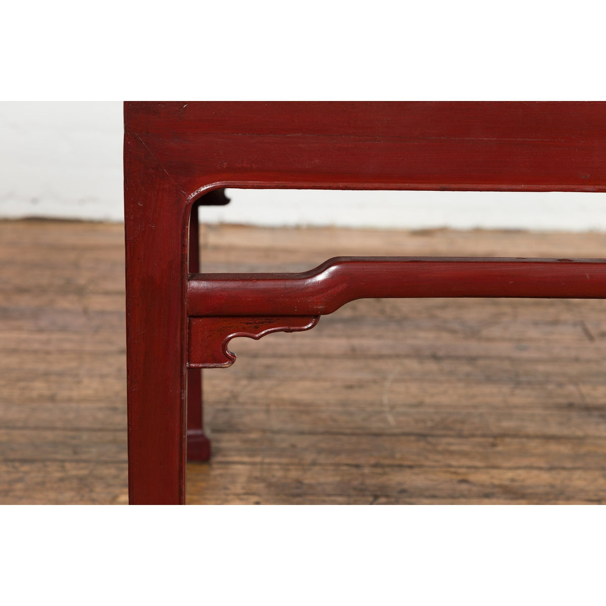Chinese Late Qing Dynasty Period Red Lacquered Low Table with Horsehoof Feet-8. Asian & Chinese Furniture, Art, Antiques, Vintage Home Décor for sale at FEA Home