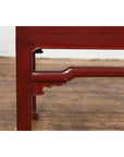 Chinese Late Qing Dynasty Period Red Lacquered Low Table with Horsehoof Feet-8. Asian & Chinese Furniture, Art, Antiques, Vintage Home Décor for sale at FEA Home