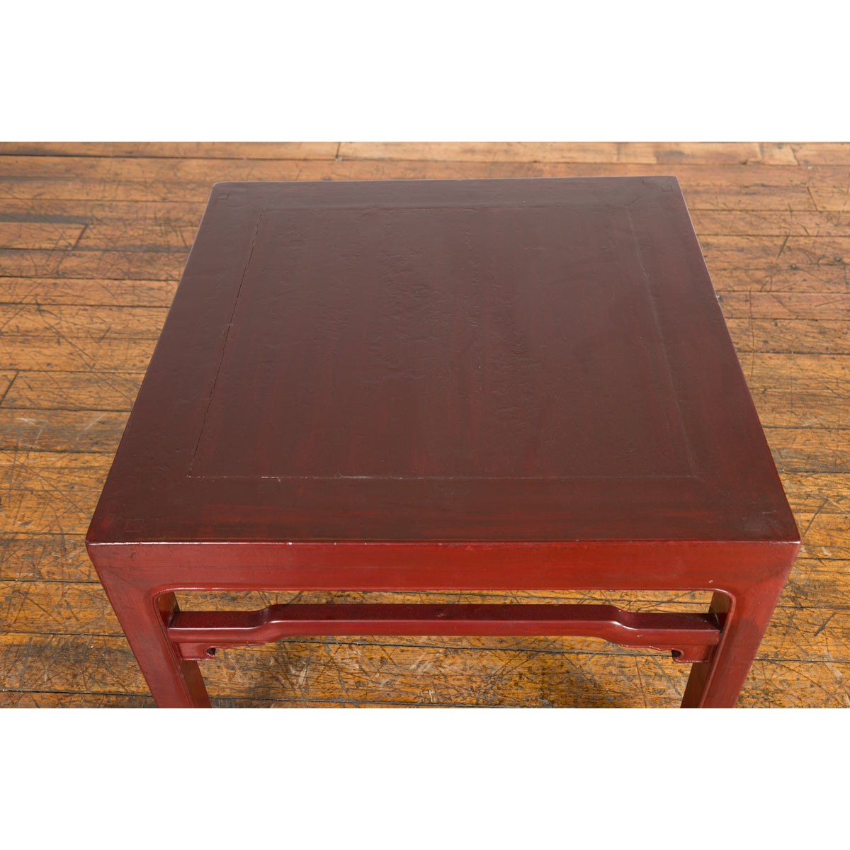 Chinese Late Qing Dynasty Period Red Lacquered Low Table with Horsehoof Feet-9. Asian & Chinese Furniture, Art, Antiques, Vintage Home Décor for sale at FEA Home