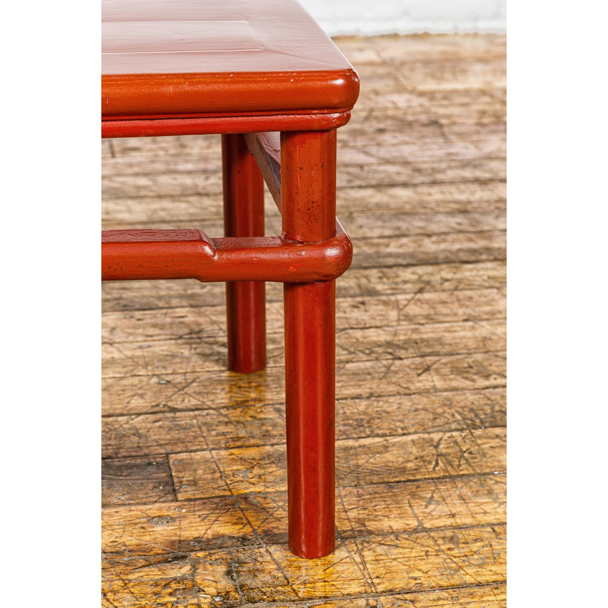 Qing Dynasty 19th Century Red Lacquer Side Table with Humpback Stretcher-11. Asian & Chinese Furniture, Art, Antiques, Vintage Home Décor for sale at FEA Home