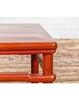 Qing Dynasty 19th Century Red Lacquer Side Table with Humpback Stretcher-13. Asian & Chinese Furniture, Art, Antiques, Vintage Home Décor for sale at FEA Home