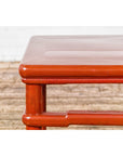 Red Square Side Table with Humpback Stretcher-15. Asian & Chinese Furniture, Art, Antiques, Vintage Home Décor for sale at FEA Home