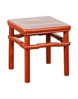 Qing Dynasty 19th Century Red Lacquer Side Table with Humpback Stretcher-20. Asian & Chinese Furniture, Art, Antiques, Vintage Home Décor for sale at FEA Home