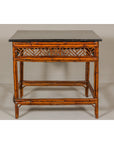 Bamboo Qing Dynasty Center Table with Geometric Apron and Black Lacquered Top-15. Asian & Chinese Furniture, Art, Antiques, Vintage Home Décor for sale at FEA Home