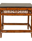 Bamboo Qing Dynasty Center Table with Geometric Apron and Black Lacquered Top-17. Asian & Chinese Furniture, Art, Antiques, Vintage Home Décor for sale at FEA Home