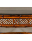 Bamboo Qing Dynasty Center Table with Geometric Apron and Black Lacquered Top-7. Asian & Chinese Furniture, Art, Antiques, Vintage Home Décor for sale at FEA Home