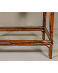 Bamboo Qing Dynasty Center Table with Geometric Apron and Black Lacquered Top-9. Asian & Chinese Furniture, Art, Antiques, Vintage Home Décor for sale at FEA Home