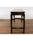 Chinese Vintage Black and Brown Low Console Table-14. Asian & Chinese Furniture, Art, Antiques, Vintage Home Décor for sale at FEA Home