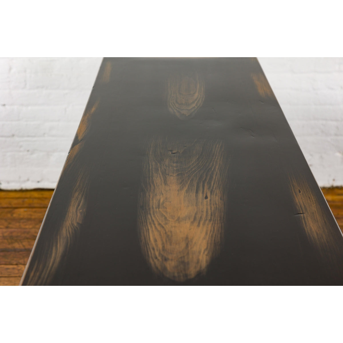 Chinese Vintage Black and Brown Low Console Table-17. Asian & Chinese Furniture, Art, Antiques, Vintage Home Décor for sale at FEA Home