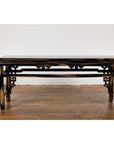Chinese Vintage Black and Brown Low Console Table-18. Asian & Chinese Furniture, Art, Antiques, Vintage Home Décor for sale at FEA Home