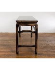 Chinese Vintage Black and Brown Low Console Table-19. Asian & Chinese Furniture, Art, Antiques, Vintage Home Décor for sale at FEA Home