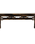 Chinese Vintage Black and Brown Low Console Table-1. Asian & Chinese Furniture, Art, Antiques, Vintage Home Décor for sale at FEA Home