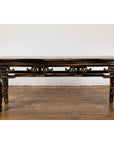 Chinese Vintage Black and Brown Low Console Table-2. Asian & Chinese Furniture, Art, Antiques, Vintage Home Décor for sale at FEA Home