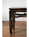 Chinese Vintage Black and Brown Low Console Table-7. Asian & Chinese Furniture, Art, Antiques, Vintage Home Décor for sale at FEA Home