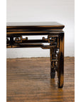 Chinese Vintage Black and Brown Low Console Table-8. Asian & Chinese Furniture, Art, Antiques, Vintage Home Décor for sale at FEA Home
